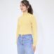 Vintage Mockneck Longsleeve Shirt Embroidered Mustard Yellow Rêvelance Vintage 00004