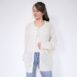 Vintage Oversized White Mohair Cardigan Beaded Cable Knit Revelance Vintage 00003