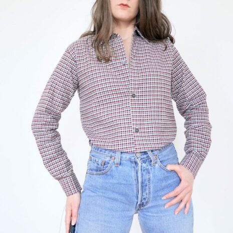 Vintage Plaid Flannel Shirt Gloriette Vienna Sanfor Shirt Revelance Vintage 00004