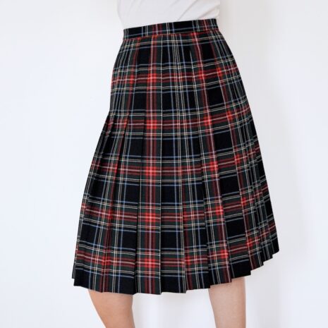 Vintage Pleated Tartan Plaid Skirt Revelance Vintage 00001