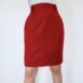 Vintage Pure New Wool Pencil Skirt in Red Revelance Vintage 00001