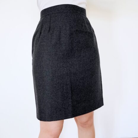 Vintage STEFANEL Pure Wool Classic Grey Pencil Skirt Revelance Vintage 00002