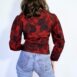 70s Blouse Red Blouse Vintage Floral Top Puff Sleeve Blouse Womens Red Blouse Feminine Revelance Vintage 00002