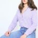 70s Shirt Vintage Pinstripe Blouse Purple Blouse Vintage Flannel Shirt 70s Blouse Button Up Shirt Collared Blouse Vertical Stripes Revelance Vintage 00004