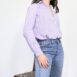 70s Shirt Vintage Pinstripe Blouse Purple Blouse Vintage Flannel Shirt 70s Blouse Button Up Shirt Collared Blouse Vertical Stripes Revelance Vintage 00005