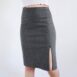 Vintage 90s Pencil Skirt Grey Wool Skirt 90s Minimal y2k Office Skirt Front Slit Skirt High Waist Skirt Italian Vintage 90s Skirt Preppy XS 00004