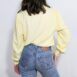 Vintage Flannel Puff Sleeve Blouse Super Soft Italian Vintage Argyle Eyelet Blouse Pastel Yellow Shirt 80s Vintage Blouse Roberta Ruffo Revelance Vintage 00005